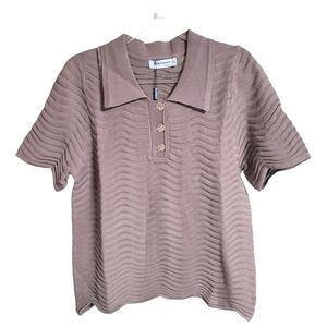 Knit Button Down Set in Taupe